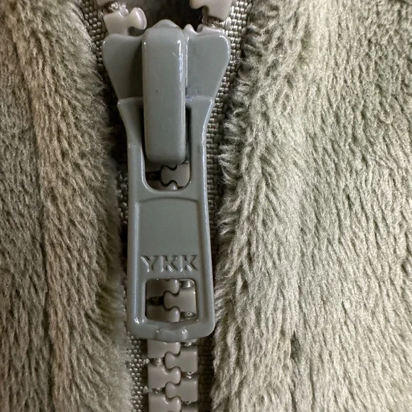 Vintage Kristen Blake GreenTeddy Fleece Zip-Up Jacket Drawstring Waist Size L - Picture 13 of 15